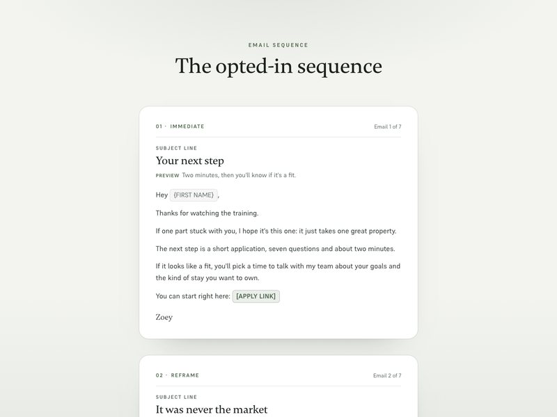 Opted-in sequence preview